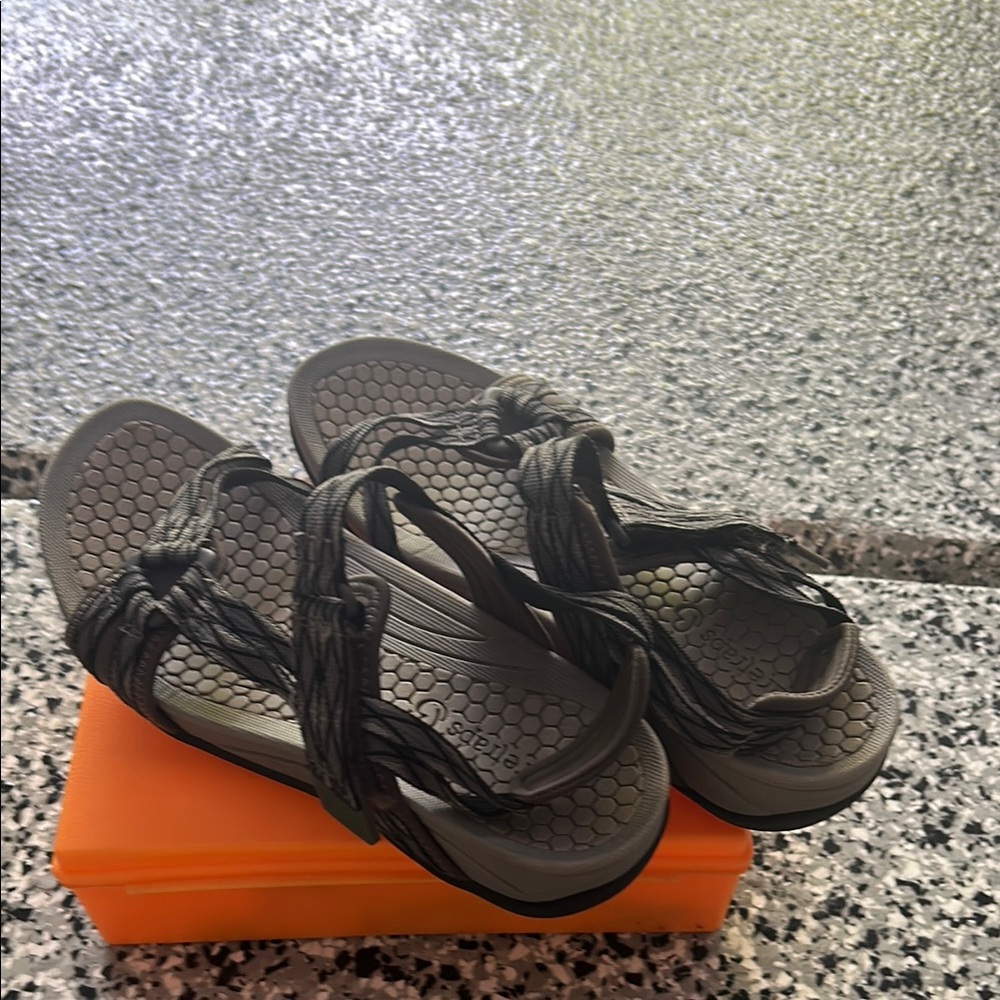 BareTraps Charcoal Braided Sandals